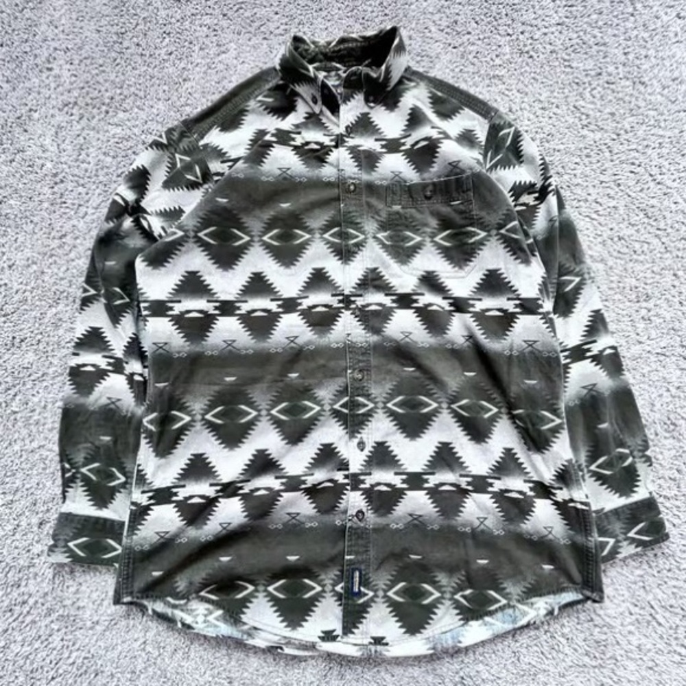 Geometric Patterned Button-Up Shirt